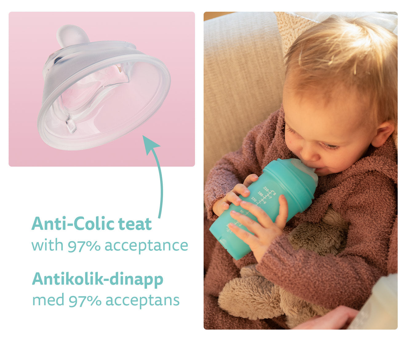 Dubbel Anti-kolik Nappflaska LT 240 ml Blå